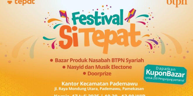 Ada Bazar dan Literasi di Aula Kecamatan Pademawu, Hadiri Festival Si Tepat BTPN Syariah!