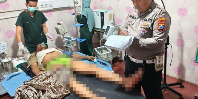 Pengemudi Mengantuk, Motor Tabrak Pembatas Jalan di Panglegur Pamekasan