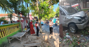 Mobil Tabrak Pohon di Depan SDN Murtajih 1, Pengemudi Selamat