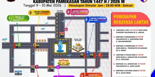 Sejumlah Titik Jalan Ditutup Saat Pemberangkatan CJH Pamekasan
