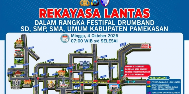 Festival Drumband Pamekasan, Satlantas Siapkan Rekayasa di Sejumlah Titik